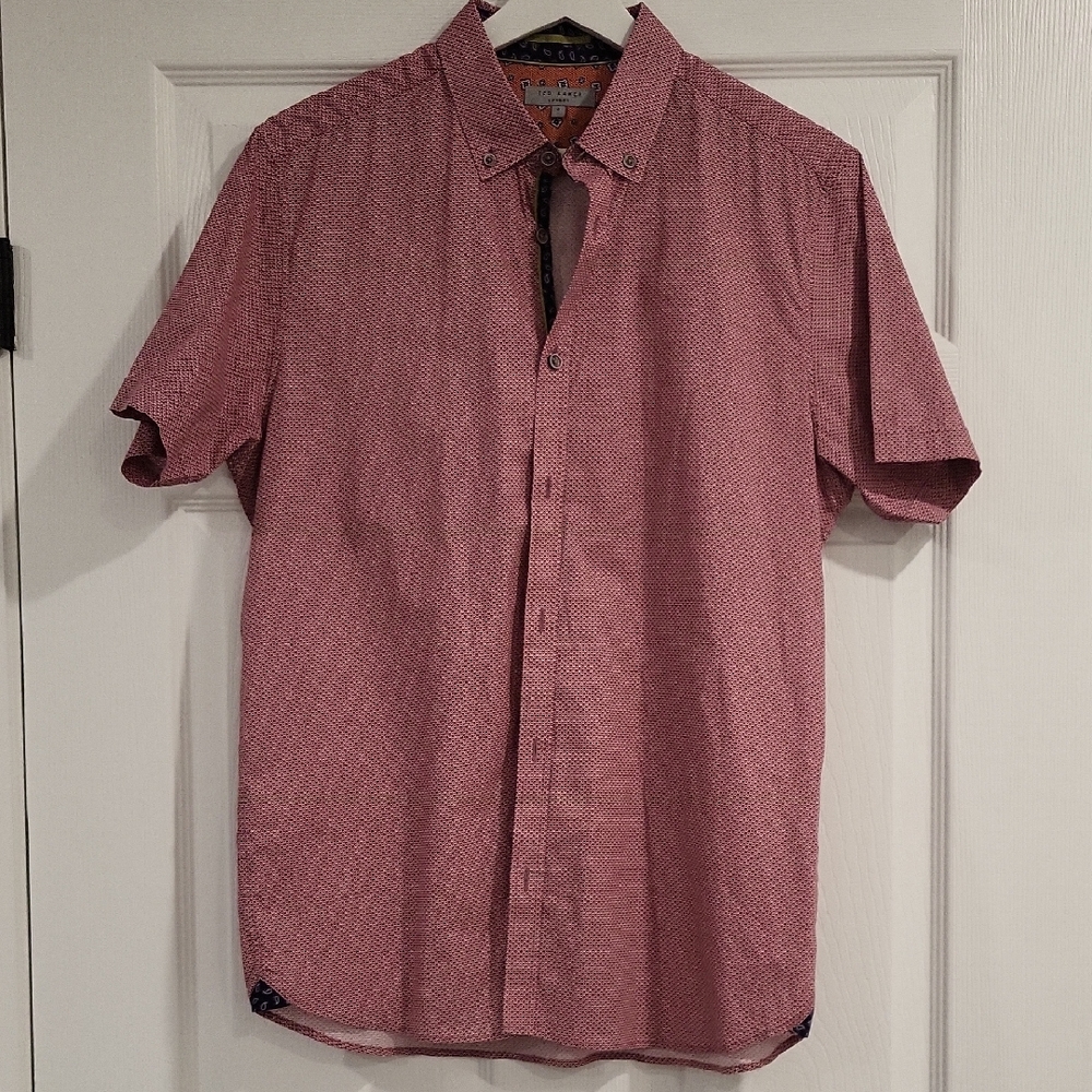 Ted Baker Red Patterned Short Sleeve Shirt